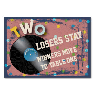 Bunco Rock and Roll Table Card #2 Tischnummer