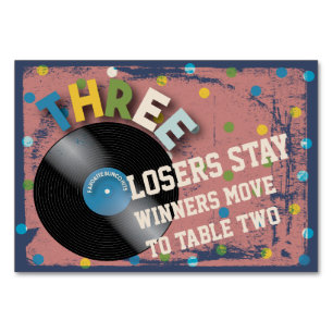 Bunco Rock-and-Rolltabellen-Karte #3 Tischnummer