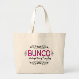 Bunco, Rolle, Chat, Lachen im Rosa, Schwarzweiss Jumbo Stoffbeutel