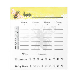 Bunco Score Sheets Beet Notepad Notizblock