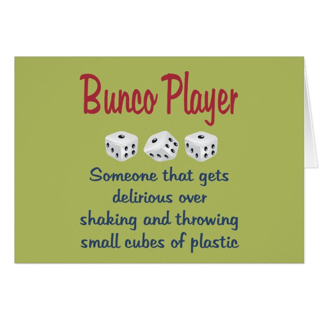 Bunco Spieler - Definition (Vorderseite (Horizontal))