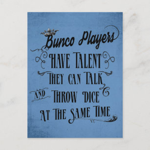 Bunco Spieler haben Talent mit Kronen Postkarte
