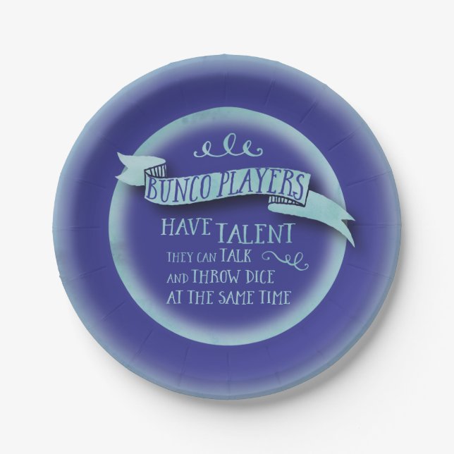 Bunco Spieler haben Talent - Wasser-Farbart Pappteller (Vorderseite)
