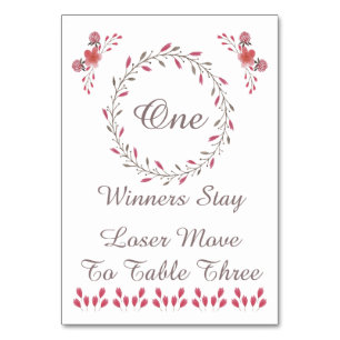 Bunco Table Card - Hübsche Blume #1 Tischnummer