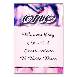 Bunco Table Card Watercolor One Tischnummer