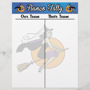Bunco Tally Score Sheet Witze Oktober Thema