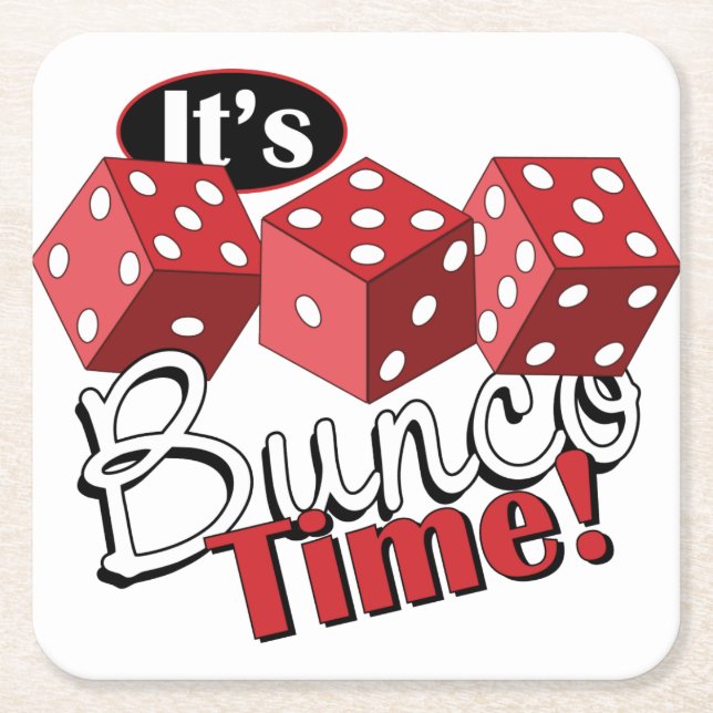 Bunco TIme Rechteckiger Pappuntersetzer (Vorderseite)