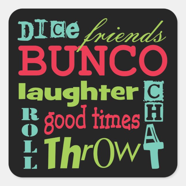 Bunco Untergrundbahn-Kunst-Entwurf durch Quadratischer Aufkleber (Vorderseite)