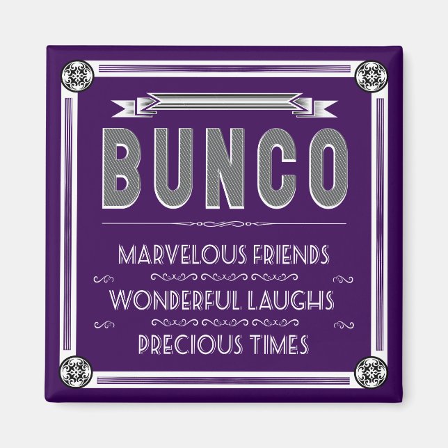 Bunco Vintag Typografie Magnet (Vorne)