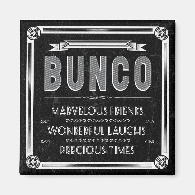 Bunco Vintag Typografie Magnet (Vorne)