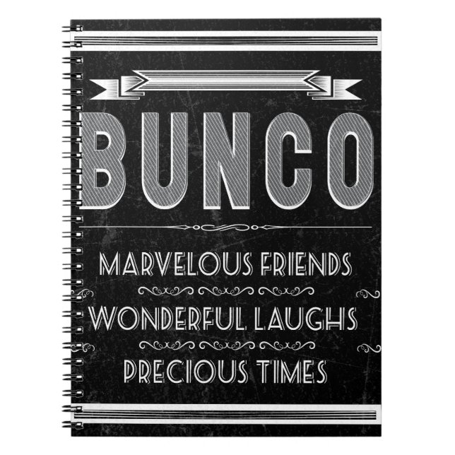 Bunco Vintag Typografie Notizblock (Vorderseite)
