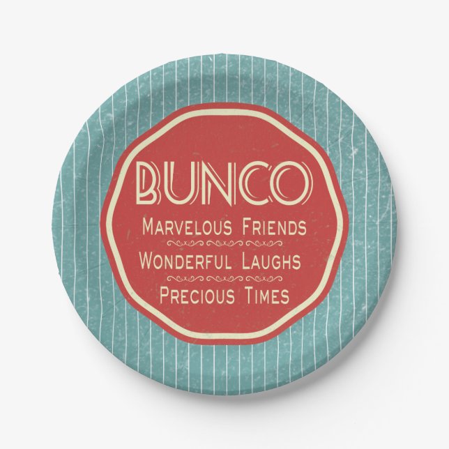 Bunco Vintage Emblem Pappteller (Vorderseite)