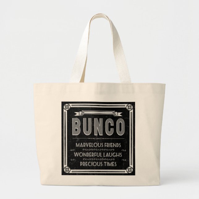 Bunco Vintage Typografie Jumbo Stoffbeutel (Vorne)