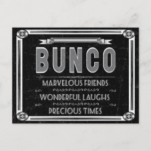 Bunco Vintage Typografie laden ein Einladungspostkarte