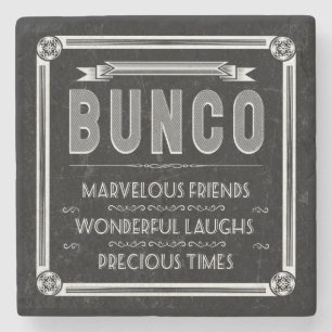 Bunco Vintage Typografie Steinuntersetzer