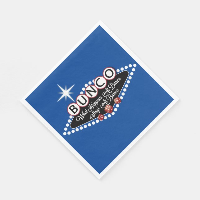 Bunco - Was passiert bei Bunco Funny Blue Serviette (Ecke)