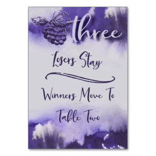 Bunco Weintrauben Hübsche Wasserfarbe Tabelle 3 Tischnummer