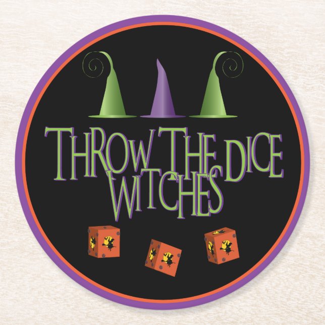 Bunco wirf den Würfel Runder Pappuntersetzer (Vorderseite)