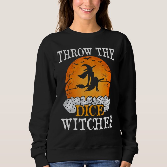 Bunco wirft die Würfel Bunco Spiel Halloween Sweatshirt (Vorderseite)