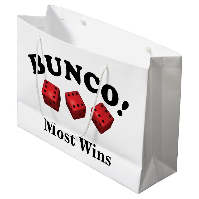 Bunco Würfel-Geschenk die meisten Gewinne Große Geschenktüte (Vorderseite Schrägansicht)