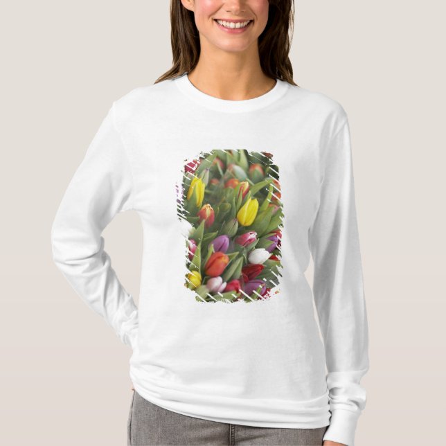 Bündel der bunten Tulpen T-Shirt (Vorderseite)