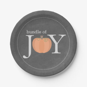 Bündel der Freude-Tafel-Kürbis-Fall-Babyparty Pappteller