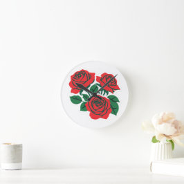 Bündel Rose Runde Wanduhr