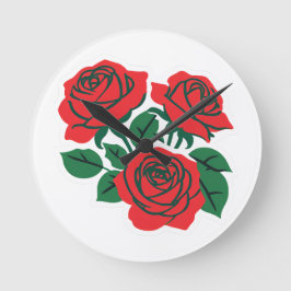 Bündel Rose Runde Wanduhr