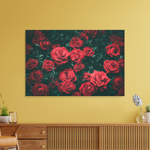 Bündel roter Rosen Leinwanddruck