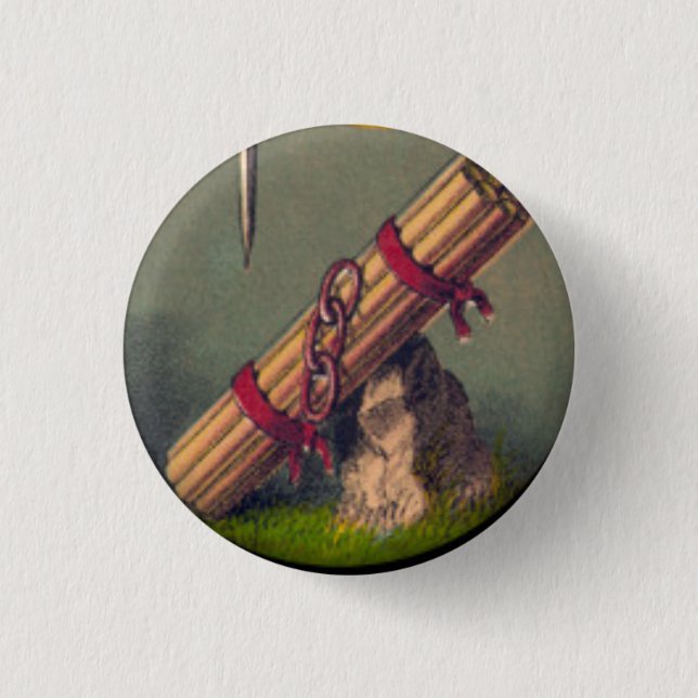 Bündel Stöcke und drei Verbindungen 1 Zoll-Knopf Button (Vorderseite)