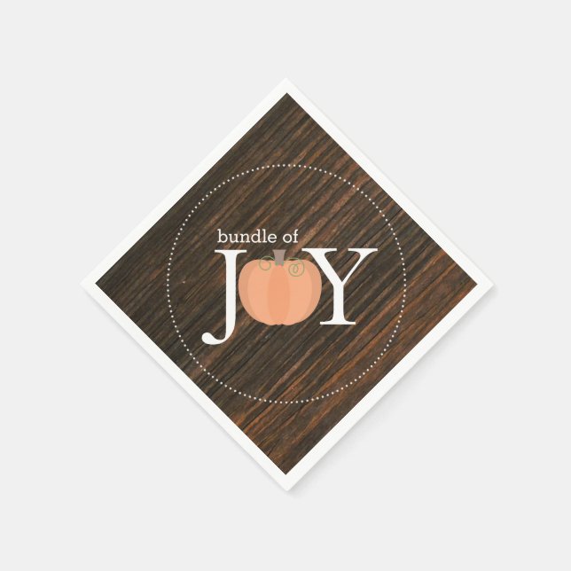 Bündel von Joy Wood Inspiriert Pumpkin Baby Dusche Serviette (Ecke)