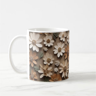 Bündelung von 3D-Blume im minimalistischen Stil Kaffeetasse