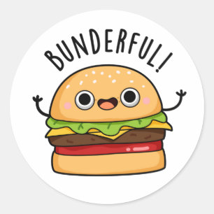 Bunderful Funny Burger Bun Pun Runder Aufkleber