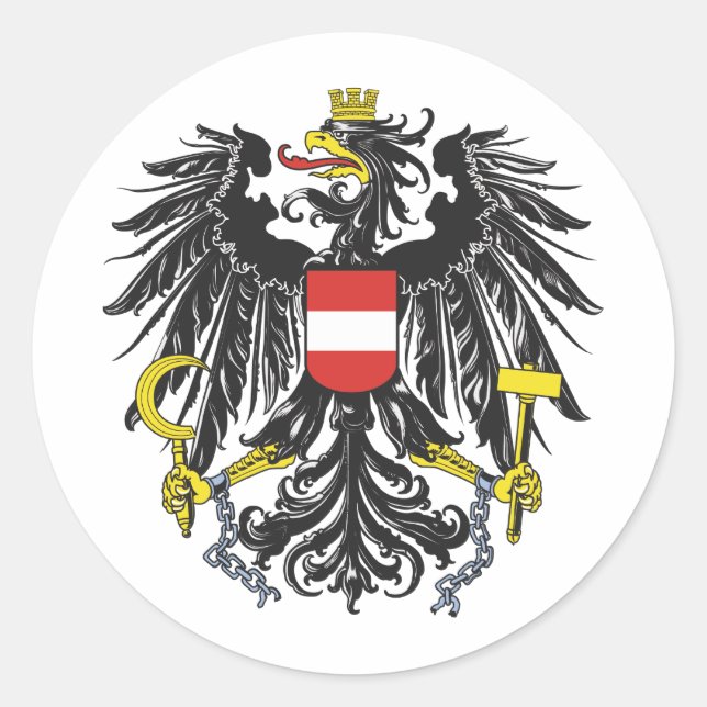 Bundesadler Österreich Runder Aufkleber (Vorderseite)