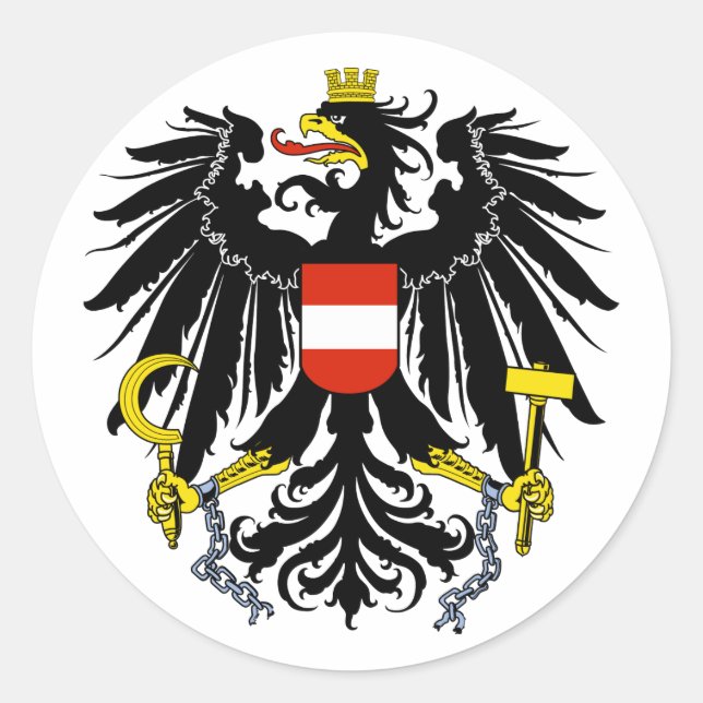 Bundesadler, Österreich Runder Aufkleber (Vorderseite)