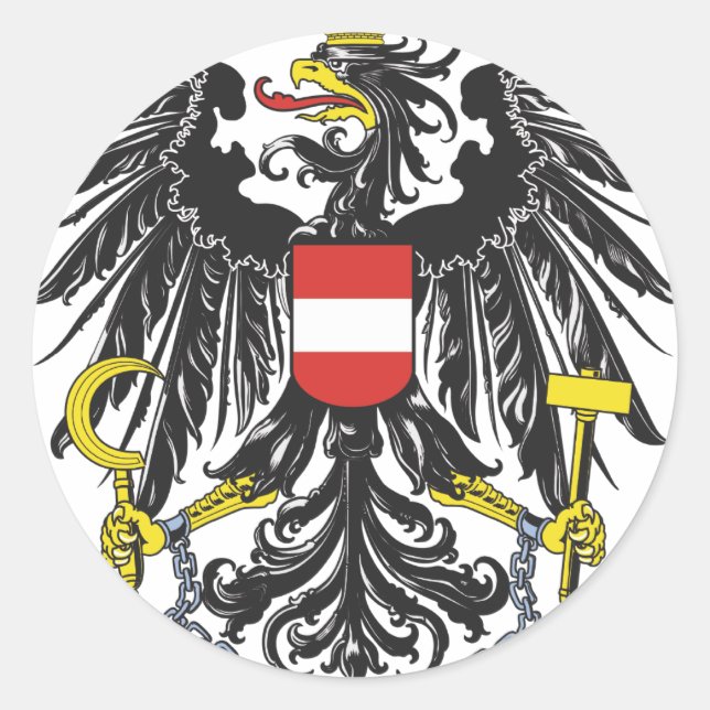 Bundesadler Österreich Runder Aufkleber (Vorderseite)
