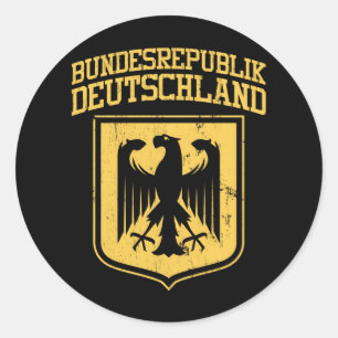 Bundesrepublik Deutschland / Deutscher Adler Runder Aufkleber