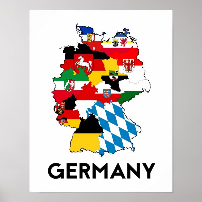 Bundesrepublik Deutschland - Region mit politische Poster (Vorne)
