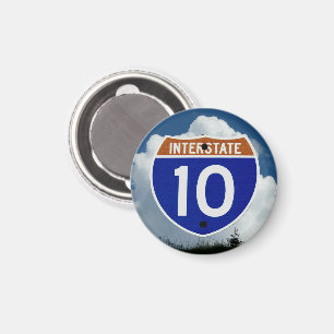 Bundesstaat 10 - Highway Shield, Wolken und Himmel Magnet