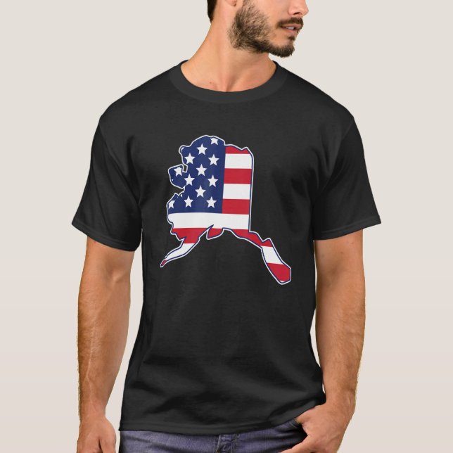 Bundesstaat Alaska USA Amerikanische Flagge Patrio T-Shirt (Vorderseite)