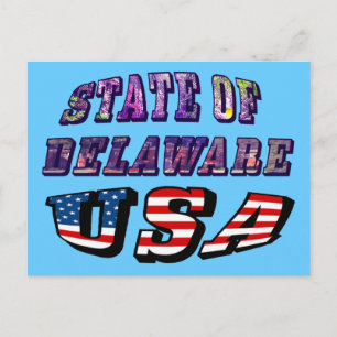 Bundesstaat Delaware USA Foto & Flagge Text Postkarte