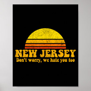 Bundesstaat New Jersey Lustiger Vintage-Slogan Ret Poster