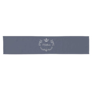 Bundesstaatlich Blue Crown Wappen Personalisiert Kurzer Tischläufer