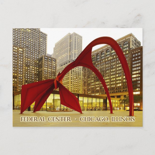 Bundesstaatlich Centre Plaza, Chicago, Illinois Postkarte (Vorderseite)