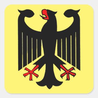 Bundesstaatlicher Adler am Gelben Schild Quadratischer Aufkleber