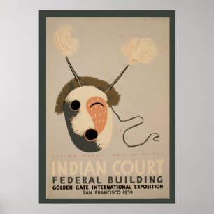 Bundesstaatliches Gebäude Eskimo Mask Golden Poster