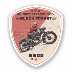 bundesstrasse 500, schwarzer wald german way b500 aufkleber