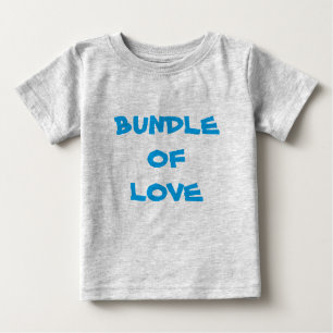 BUNDLE DER LIEBE - Einfach Niedlich grau / blau Baby T-shirt