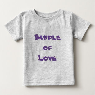 BUNDLE DER LIEBE - Einfach Niedlich grau / Lila Baby T-shirt