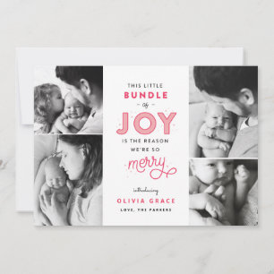 Bundle of Joy Baby Weihnachts-Ankündigung Feiertagskarte
